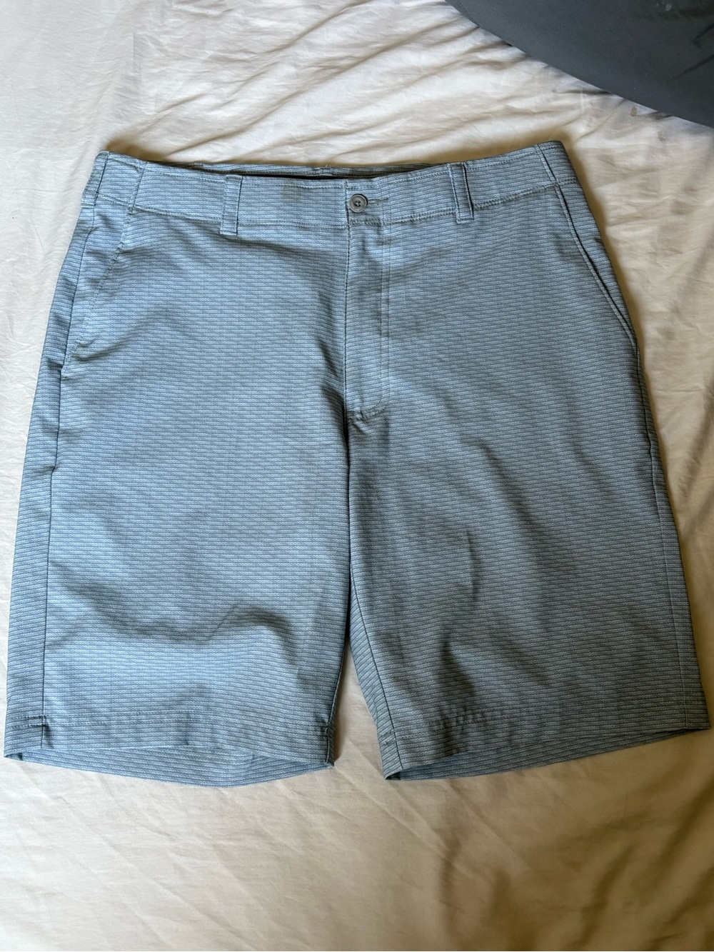 Hogan Blue Micro-Pattern Flat-Front Men's Shorts